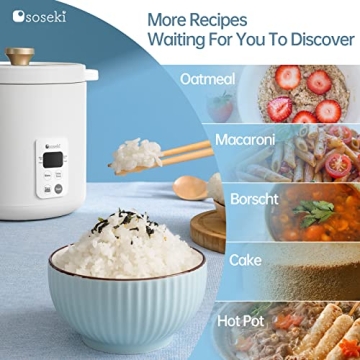 Compact Soseki Mini Rice Cooker with 4 Settings