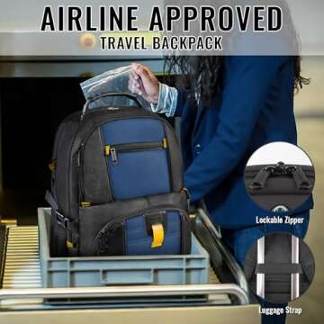 YOREPEK Travel Backpack - 50L Laptop Bag with USB Port