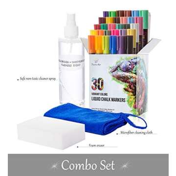 Positive Art Liquid Chalk Markers 30 Colors Bright Colors, Painting and Drawing For Kids and Adults,...