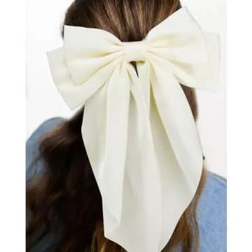 Velscrun 3Pcs Big Hair Bows for Women - Elegant Satin Clips
