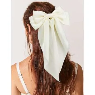 Velscrun 3Pcs Big Hair Bows for Women - Elegant Satin Clips