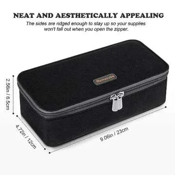 Homecube Capacious Pencil Case Marker Holder Pouch Desk Organizer Big Pencil Bag with Zipper Large Storage Box for College Middle School Office Supplies Stationery - Black