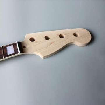 Vetimobato Maple Bass Guitar Neck Precision Bass/Jazz Bass Neck Maple/Rosewood Fretboard Bolt On Finished/Unfinished Bass Neck Replacement (4 String 20 Fret 30inch 42mm Nut and 65mm Heel)