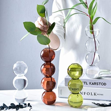 Pearlead Clear Glass Bubble Vase for Elegant Home Decor