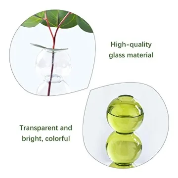 Pearlead Clear Glass Bubble Vase for Elegant Home Decor