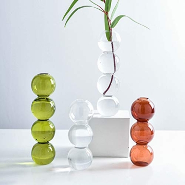 Pearlead Clear Glass Bubble Vase for Elegant Home Decor