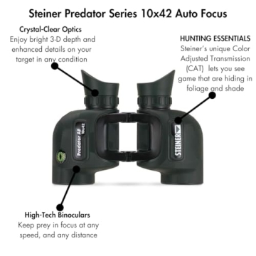 Steiner Predator Series Hunting Binoculars, 10x42 Auto Focus