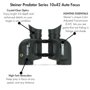 Steiner Predator Series Hunting Binoculars, 10x42 Auto Focus