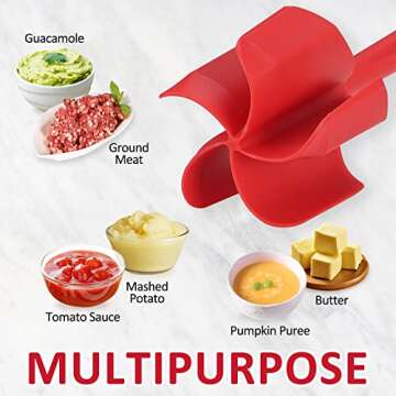 Ourokhome Meat Chopper & Potato Masher - Heat Resistant Kitchen Tool