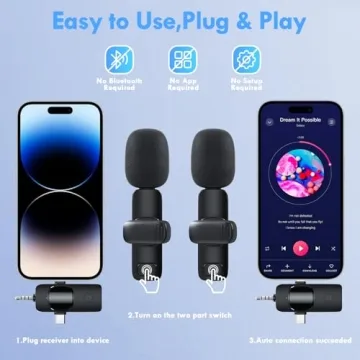 Wireless Lavalier Microphone for iPhone & Android