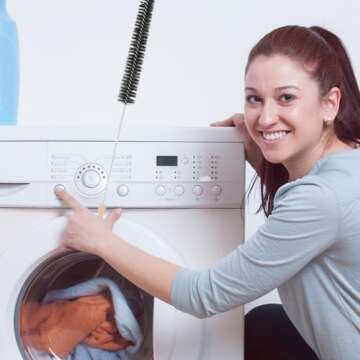 CHILDWEET 2pcs Washing Machine Cleaning Brushes with Wooden Handle Versatile Dryer and Brushes for H...