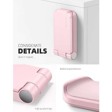 Lamicall Headphone Stand, Sticky Headset Hanger - Adhesive Headphone Holder Hook Mount, Headset Stand Holder Clip Under Desk, Earphone Clamp for Airpods Max, HyperX, Sennheiser, Pink