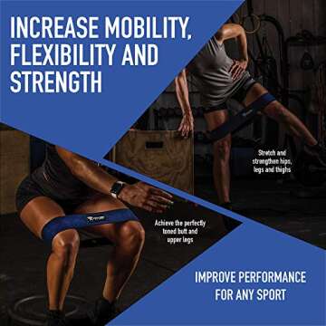 Frost Giant Fitness: Booty Band + Optional Wrist Wrap Set ~ Different Sizes Vary Resistance | Workout, Squats, Stretching, Hips, Glute, Quads, Personal Training (One Size, Set of 3 Fitness Bands)