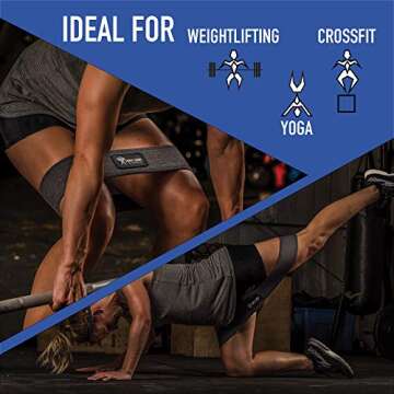 Frost Giant Fitness: Booty Band + Optional Wrist Wrap Set ~ Different Sizes Vary Resistance | Workout, Squats, Stretching, Hips, Glute, Quads, Personal Training (One Size, Set of 3 Fitness Bands)