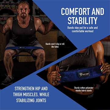 Frost Giant Fitness: Booty Band + Optional Wrist Wrap Set ~ Different Sizes Vary Resistance | Workout, Squats, Stretching, Hips, Glute, Quads, Personal Training (One Size, Set of 3 Fitness Bands)