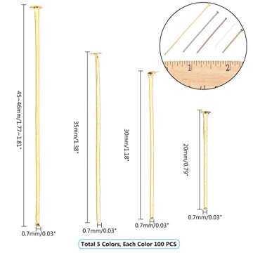 2000 pcs Jewelry Head Pins for DIY Earrings and Bracelets