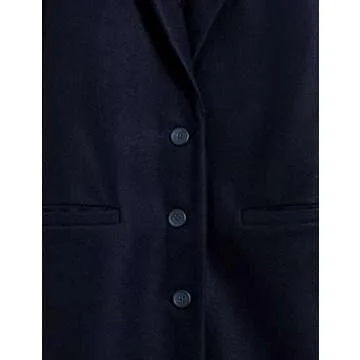Amazon Essentials Women's Oversized Plush Button-Front Coat, Navy, Large