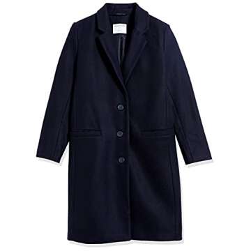 Amazon Essentials Women's Oversized Plush Button-Front Coat, Navy, Large