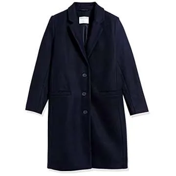Amazon Essentials Women's Oversized Plush Button-Front Coat, Navy, Large