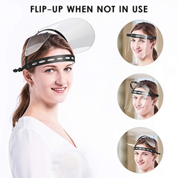 EWA 2-Pack Adjustable Face Shields with Extra Visors