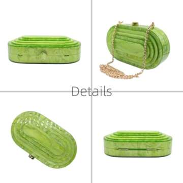 GSYPS Acrylic Clutch Purse Marbled Evening Handags Elegant Shoulder Bag for Wedding Cocktail Party Prom C-Green