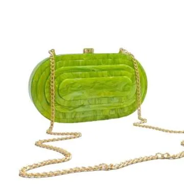 GSYPS Acrylic Clutch Purse Marbled Evening Handags Elegant Shoulder Bag for Wedding Cocktail Party Prom C-Green