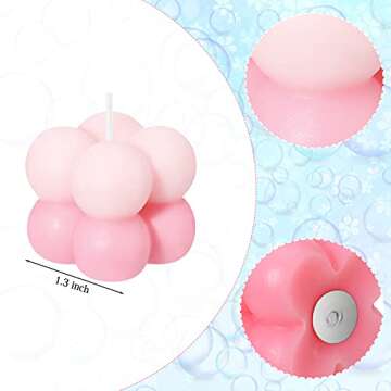 4 Pieces Small Gradient Bubble Candles Soy Wax Candle Cute Cube Scented Candle Small Relaxing Candle Presents Natural Handmade Aesthetic Candle for Room Decoration()