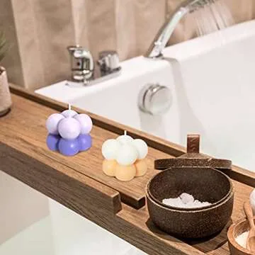 4 Pieces Small Gradient Bubble Candles Soy Wax Candle Cute Cube Scented Candle Small Relaxing Candle Presents Natural Handmade Aesthetic Candle for Room Decoration()