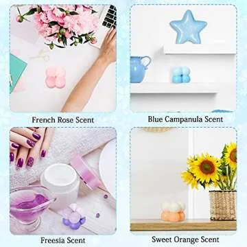 4 Pieces Small Gradient Bubble Candles Soy Wax Candle Cute Cube Scented Candle Small Relaxing Candle Presents Natural Handmade Aesthetic Candle for Room Decoration()