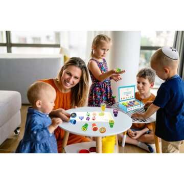 Colorful 12-Pack Hanukkah Stampers for Crafts and Gifts