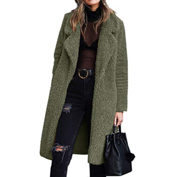 Stylish Angashion Women’s Fuzzy Fleece Coat for Winter