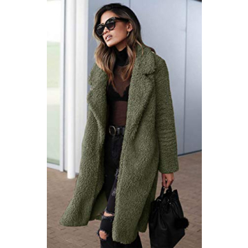 Stylish Angashion Women’s Fuzzy Fleece Coat for Winter