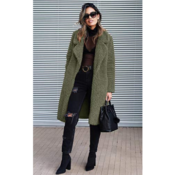 Stylish Angashion Women’s Fuzzy Fleece Coat for Winter