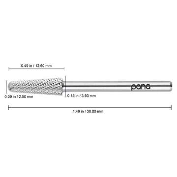 USA PANA Professional 3/32" Shank Size - Cone Shape Carbide Bit - Nail Drill Bit for Manicure Pedicu...