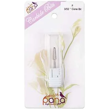 USA PANA Professional 3/32" Shank Size - Cone Shape Carbide Bit - Nail Drill Bit for Manicure Pedicure Tools Dremel Machine - Gold, Silver (Fine, Silver)