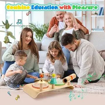 Wingyz Kids 6-in-1 Wooden Drum Set for Toddlers