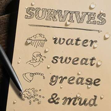 Rite in the Rain Weatherproof Binder Kit: Tan Cordura Cover, Tan Binder, 50 Sheets Tan Universal Loo...