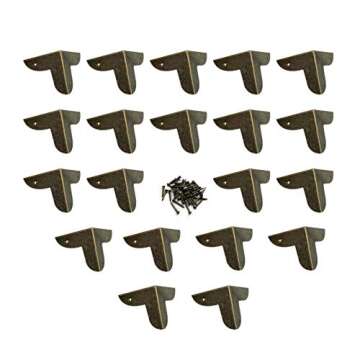 Box Corner Protectors Metal Mcredy Decor Edge Guard for Box Table Cabinet with Screws 0.87" Length C...