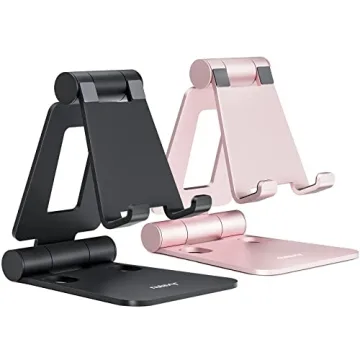 Nulaxy 2 Pack Adjustable Folding Phone Stand - Durable & Stylish for All Smartphones