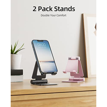 Nulaxy 2 Pack Adjustable Folding Phone Stand for All Smartphones