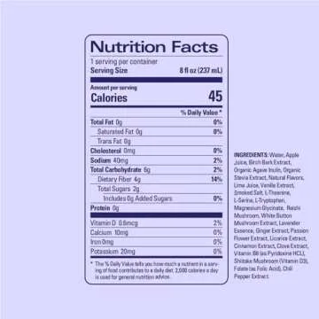 Kin Euphorics Lightwave Non-Alcoholic Functional Beverage | Calm the Mind & Mellow the Mood | Adaptogens, Nootropics, Reishi Mushroom & L-Theanine | Lavender-Vanilla, Smoked Sea Salt & Passionflower | 8 Fl Oz (8pk)