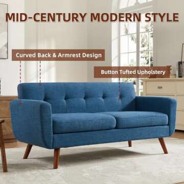 Tbfit 65" Loveseat Sofa for Small Spaces - Modern Comfort