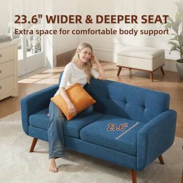Tbfit 65" Loveseat Sofa for Small Spaces - Modern Comfort