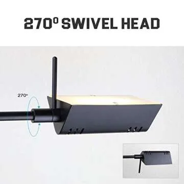 O’Bright Dimmable LED Pharmacy Floor Lamp, 12W LED, Full Range Dimming, 360 Degree Swing Arms, Adjustable Heights, Standing Lamp for Reading, Sewing, and Craft, ETL Listed (Black)