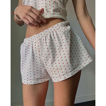 KMBANGI Y2k Pajama Shorts for Women Low Rise Floral Sleepwear
