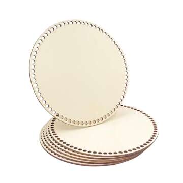 11 Inch 6 Pack Basket Bottom for Crochet Unfinished Wood Round Weaving Knitting Base for Crafts