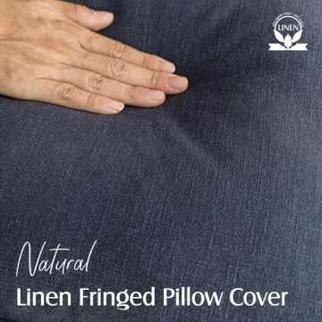 Foindtower Set of 2 Decorative Linen Fringe Throw Pillow Covers Cozy Boho Farmhouse Cushion Cover wi...