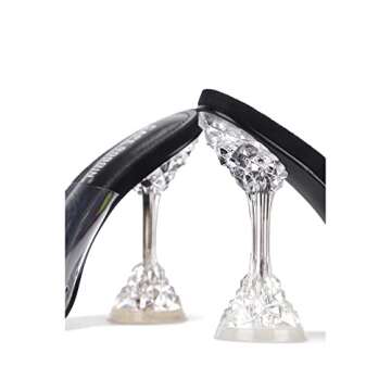 Cape Robbin Ahmee Clear Sexy High Heels for Women, Transparent Square Open Toe Shoes Heels - Black Size 8.5