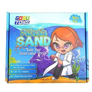 Gosu Toys Atlantis Sand Hydrophobic Magic Sand Box Set - 6 Colors Over 2lbs - Educational Fun!