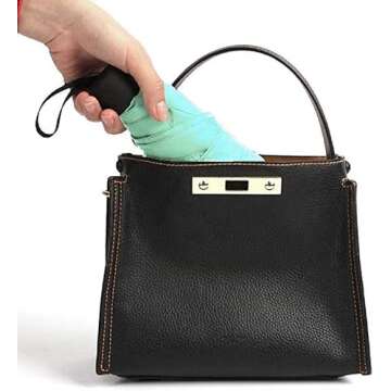 Ximlife Women's Mint Green Compact Folded Umbrella 20"